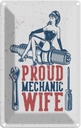 Blechschild 18x12 cm Pinup Proud mechanic wife