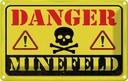 Blechschild 12x18 cm Achtung Danger Mine Field Minenfeld