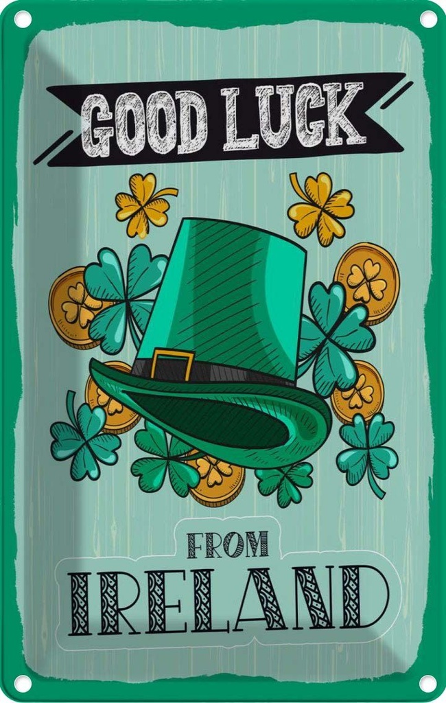 Blechschild 18x12 cm Good Luck From Ireland