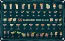 Blechschild 12x18 cm Alkohol 50 Fabulous Cocktails Drinks