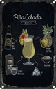 Blechschild 18x12 cm Pina Colada Coktail Recipe