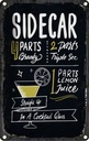 Blechschild 18x12 cm Sidecar Cocktail Recipe