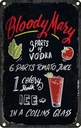 Blechschild 18x12 cm Bloody Mary Cocktail Recipe