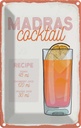 Blechschild 18x12 cm Madras Cocktail Recipe Vodka