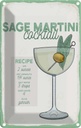 Blechschild 18x12 cm Sage Martini Cocktail Recipe