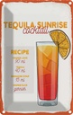 Blechschild 18x12 cm Tequila Sunrise Cocktail Recipe