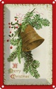 Blechschild 18x12 cm Weihnachten Christmas Glocke Winter Ostern Gruß