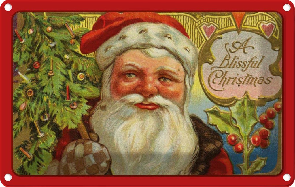 [LA-1784373] Blechschild 12x18 cm Weihnachten Santa Claus Tannenbaum Abenteuer Reisen Urlaub Ostern Gruß