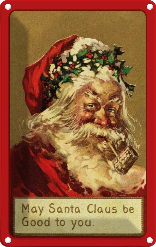 [LA-1784375] Blechschild 18x12 cm Weihnachten Christmas Santa Claus lustig Ostern Gruß
