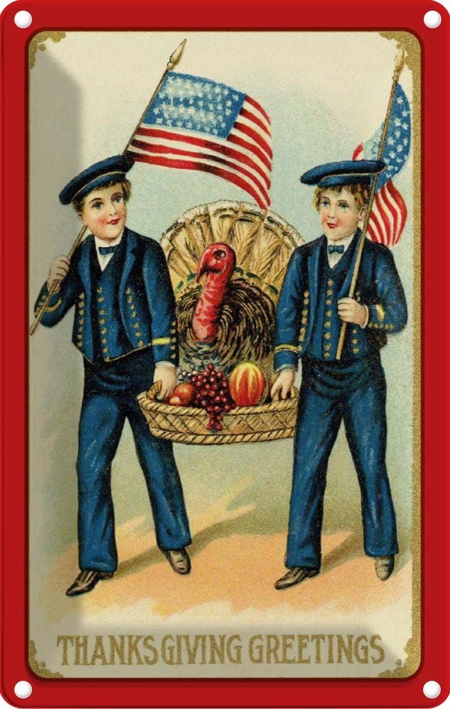 [LA-1784376] Blechschild 18x12 cm Weihnachten Erntedankfest Amerika USA