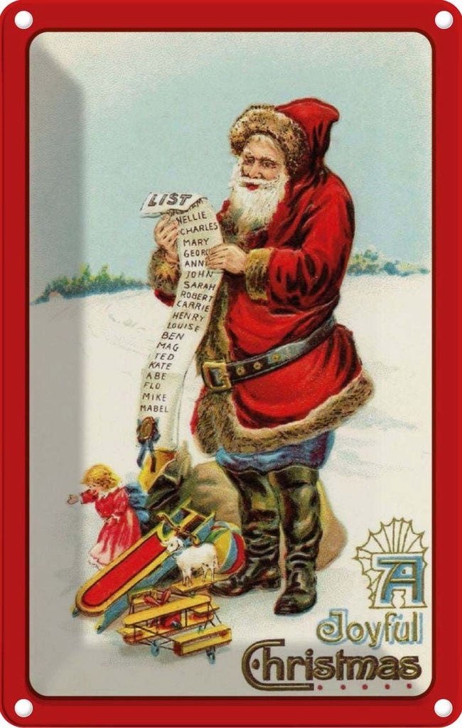 [LA-1784379] Blechschild 18x12 cm Weihnachten Santa Clause Schnee Abenteuer Reisen Urlaub Ostern Gruß