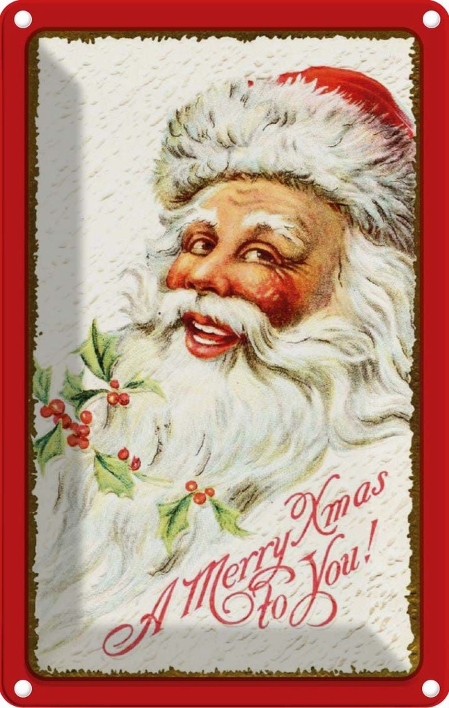 [LA-1784383] Blechschild 18x12 cm Weihnachten Santa Gruß Fest Claus Christmas Abenteuer Reisen Urlaub Ostern