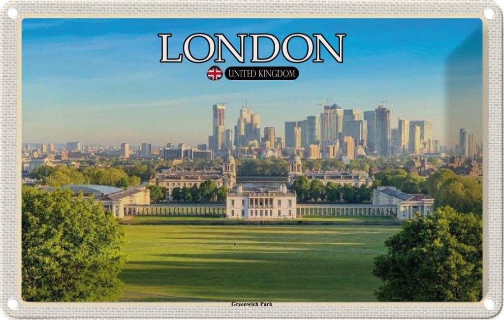 Blechschild 12x18 cm Greenwich Park England London Bildmotiv Reisemotiv Abenteuer Reisen