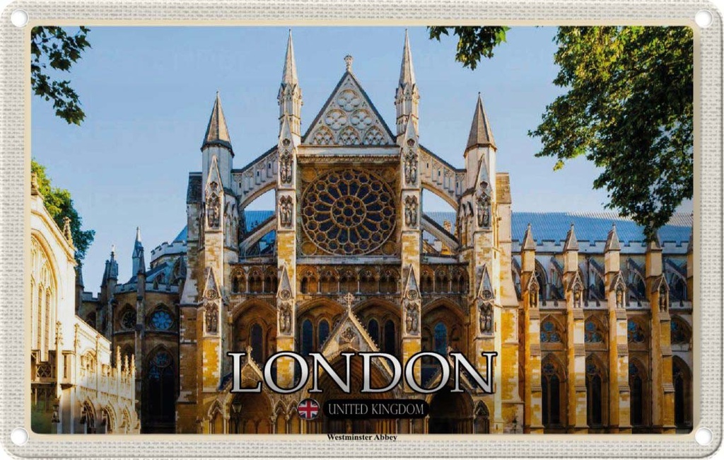 Blechschild 12x18 cm Westminster Abbey London UK Bildmotiv Reisemotiv Abenteuer Reisen