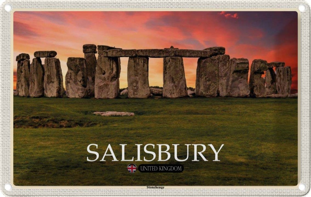 Blechschild 12x18 cm Salisbury Stonchenge England UK Bildmotiv Reisemotiv Abenteuer Reisen