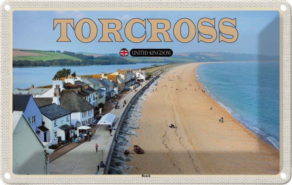 Blechschild 12x18 cm Torcross Beach England UK Bildmotiv Reisemotiv Abenteuer Reisen