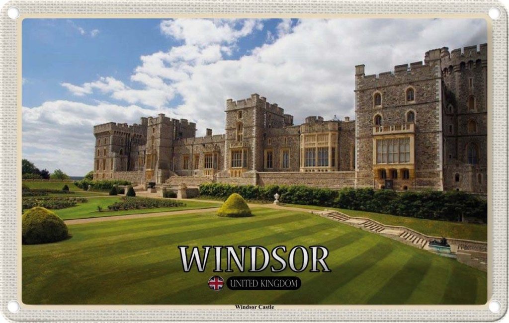 Blechschild 12x18 cm England UK Windsor Castle Bildmotiv Reisemotiv Abenteuer Reisen