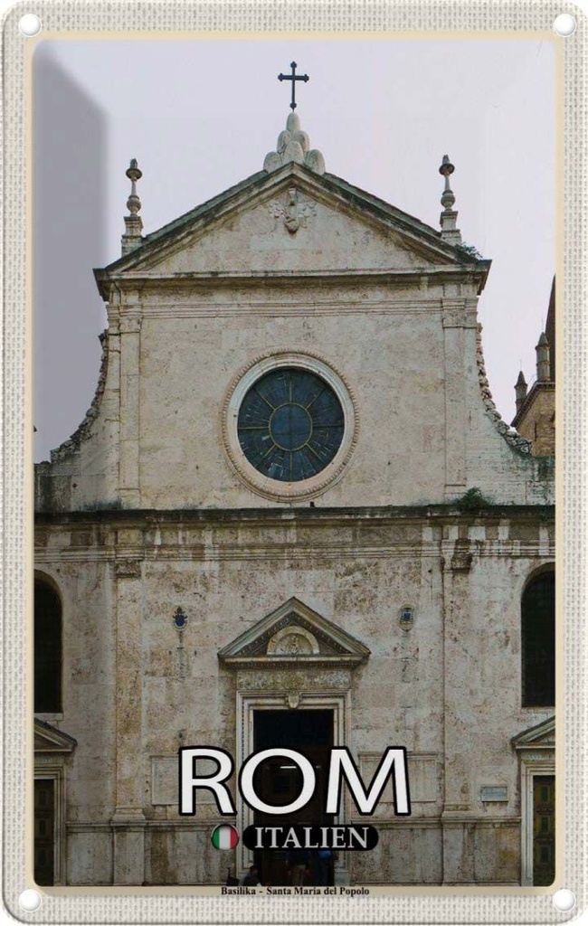 Blechschild 18x12 cm Rom Italy Basilika Santa Maria Bildmotiv Reisemotiv Abenteuer Reisen