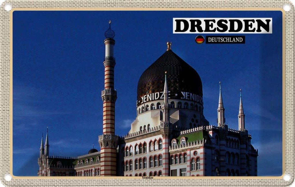Blechschild 12x18 cm Dresden Yenizde Bildmotiv Reisemotiv Abenteuer Reisen