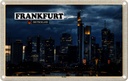 Blechschild 12x18 cm Frankfurt Skyline Wolkenkratzer Bildmotiv Reisemotiv Abenteuer Reisen