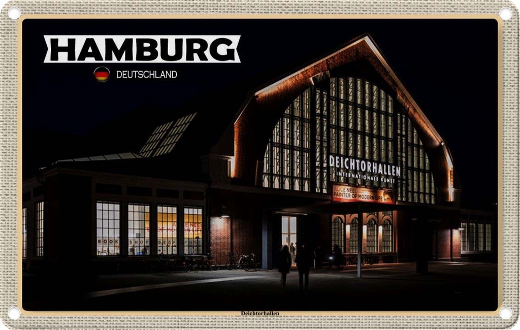 [LA-1784620] Blechschild 12x18 cm Hamburg Deichtorhallen Kunst Abenteuer Reisen Urlaub