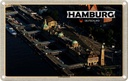 Blechschild 12x18 cm Hamburg Blick auf Landungsbrücken Bildmotiv Reisemotiv Abenteuer Reisen