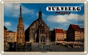 Blechschild 12x18 cm Nürnberg Hauptmarkt Gemälde Bildmotiv Reisemotiv Abenteuer Reisen