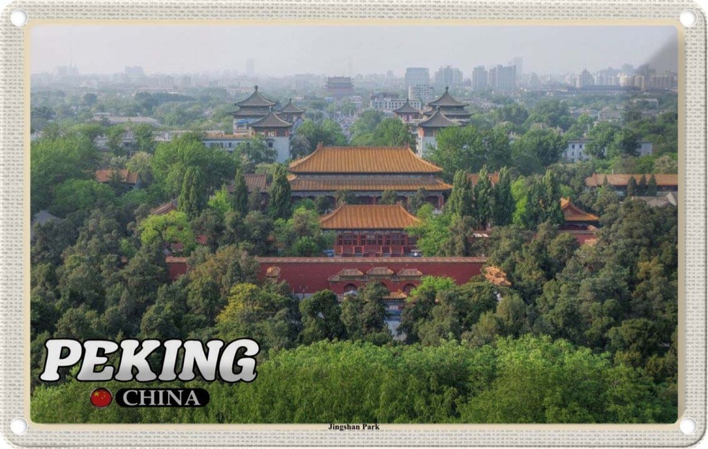 Blechschild 12x18 cm Peking China Jingshan Park Bildmotiv Reisemotiv Abenteuer Reisen