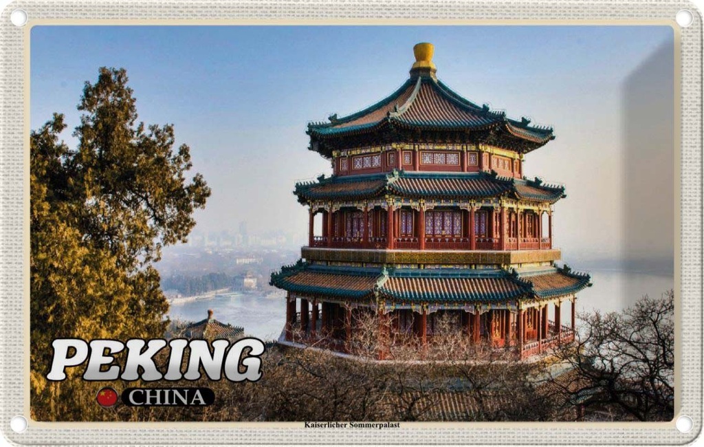 [LA-1786000] Blechschild 12x18 cm Peking China Kaiserlicher Sommerpalast Abenteuer Reisen Urlaub