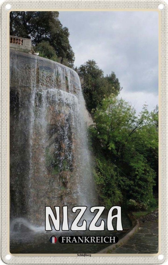 [LA-1786049] Blechschild 18x12 cm Nizza Frankreich Schloßberg Abenteuer Reisen Urlaub