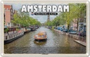 Blechschild 12x18 cm Amsterdam Niederlande Grachtenfahrt Fluss Bildmotiv Reisemotiv Abenteuer Reisen