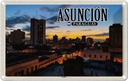 Blechschild 12x18 cm Asuncion Paraguay Skyline Sonnenuntergang Bildmotiv Reisemotiv Abenteuer Reisen