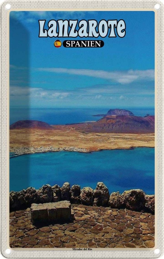 Blechschild 18x12 cm Lanzarote Spanien Mirador del Rio Bildmotiv Reisemotiv Abenteuer Reisen