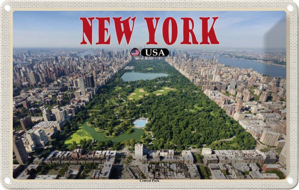 Blechschild 12x18 cm New York USA Central Park Bildmotiv Reisemotiv Abenteuer Reisen