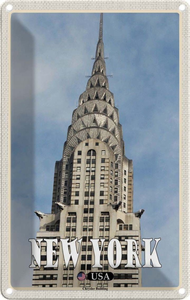 Blechschild 18x12 cm New York Building Wolkenkratzer Bildmotiv Reisemotiv Abenteuer Reisen