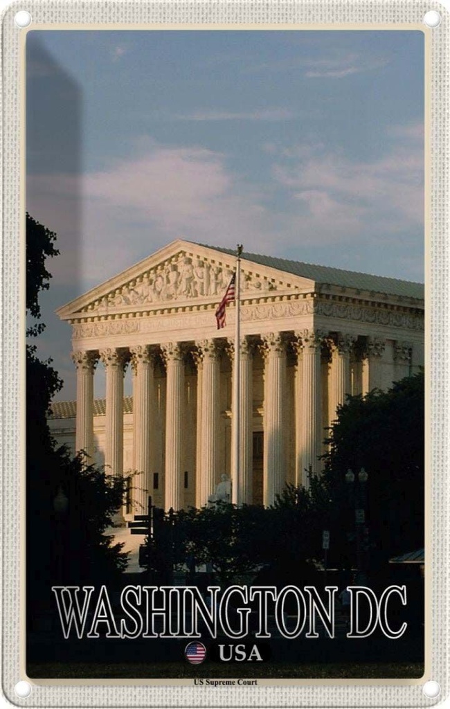 Blechschild 18x12 cm Washington DC USA US Supreme Court Bildmotiv Reisemotiv Abenteuer Reisen
