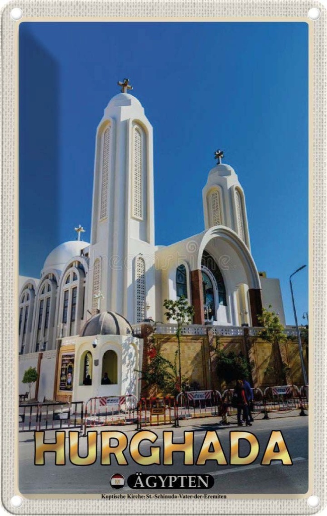 Blechschild 18x12 cm Hurghada Ägypten Koptische Kirche Bildmotiv Reisemotiv Abenteuer Reisen
