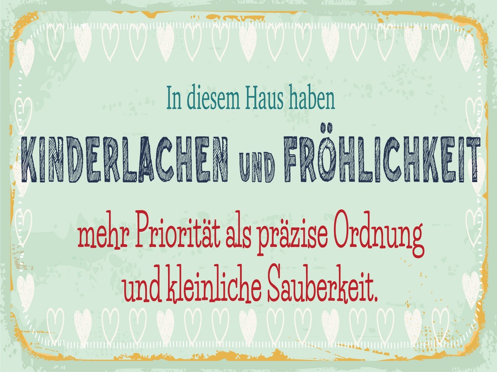 [LA-1806425] Blechschild 12x18 cm Kinderlachen und Fröhlichkeit