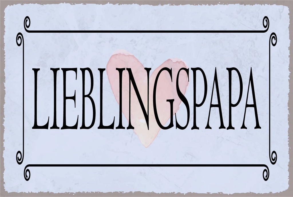 Blechschild 12x18 cm Lieblingspapa Herz
