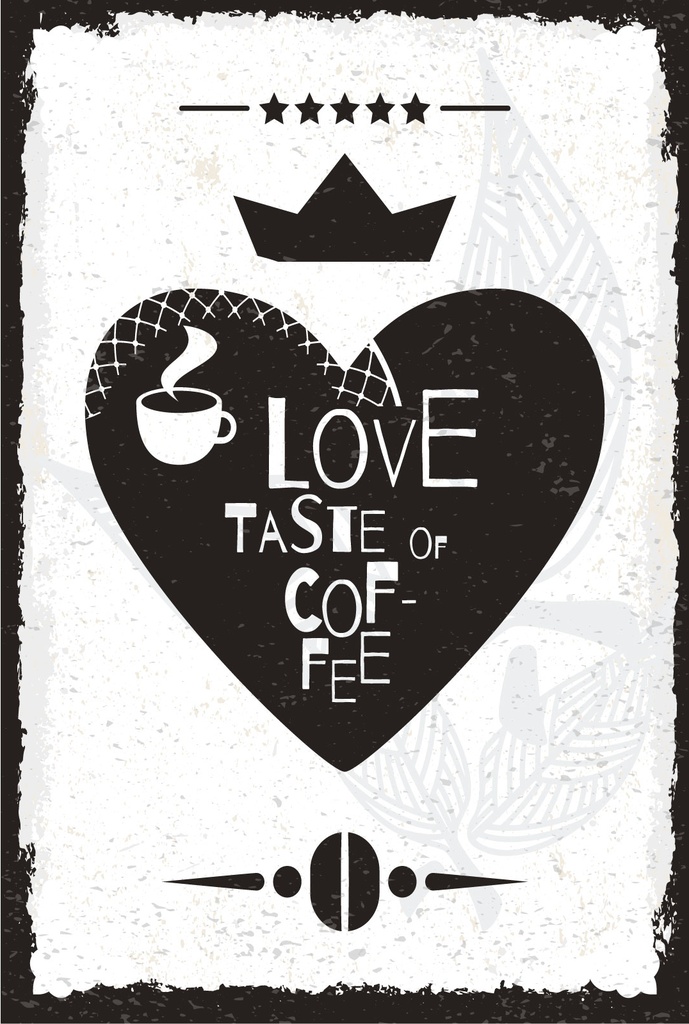 Blechschild 18x12 cm love taste of coffee