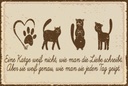 Blechschild 12x18 cm Katze liebe schreibt