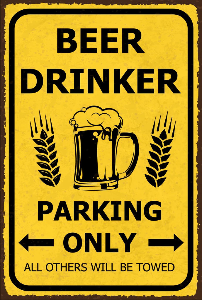 Blechschild 18x12 cm Beer Drinker parking only