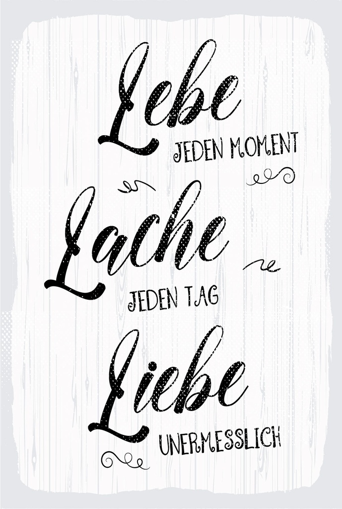 Blechschild 18x12 cm Lebe jeden Moment Lache Liebe