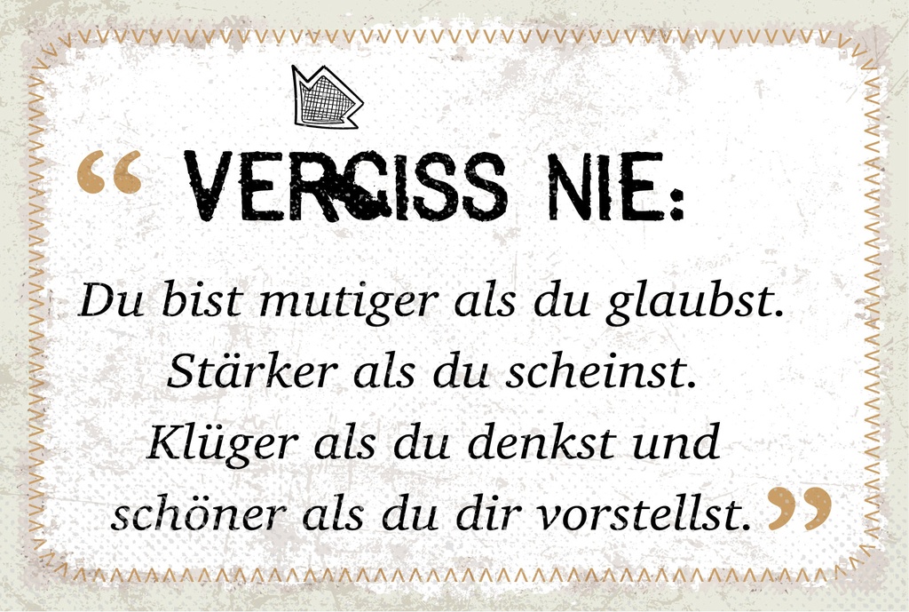Blechschild 12x18 cm Du bist mutiger als du glaubst