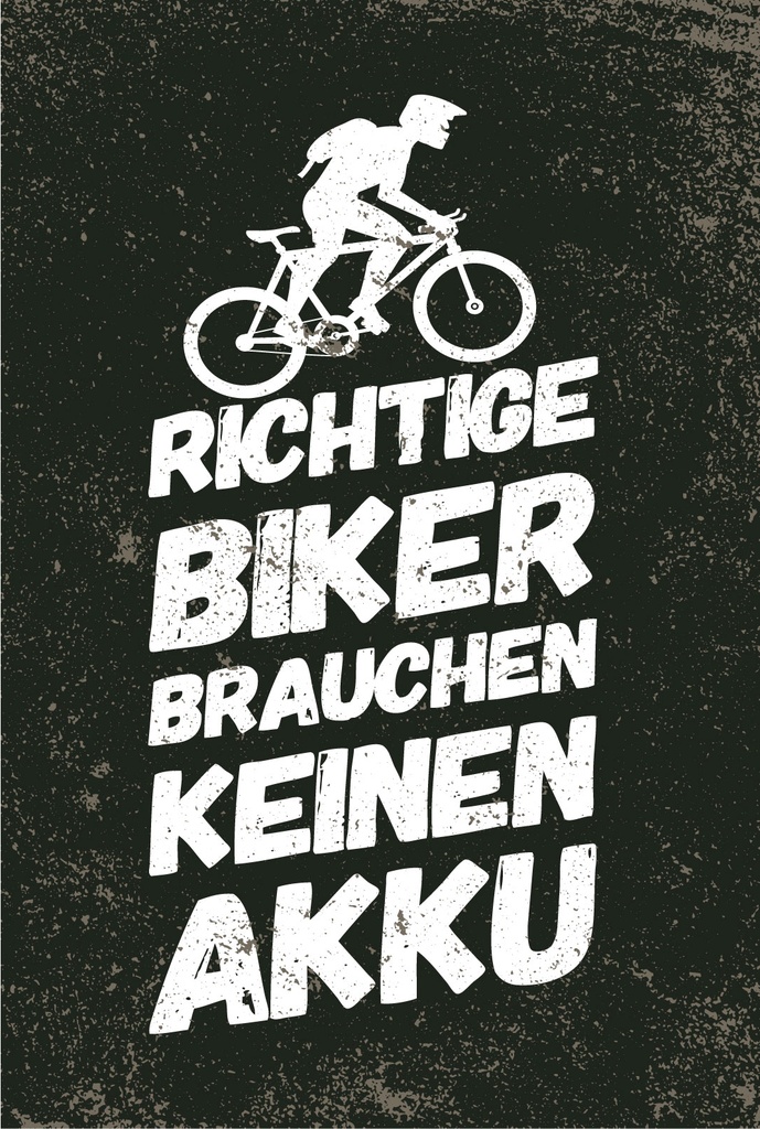 Blechschild 18x12 cm Richtige Biker brauchen keinen Akku