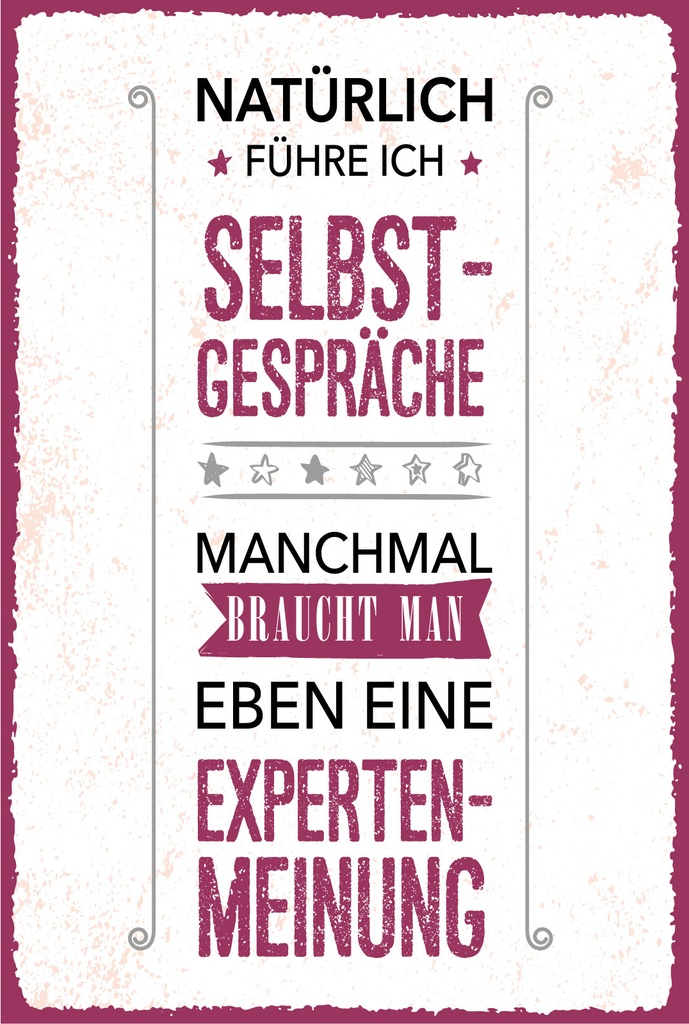 Blechschild 18x12 cm Natürlich führe ich Selbstgespräche