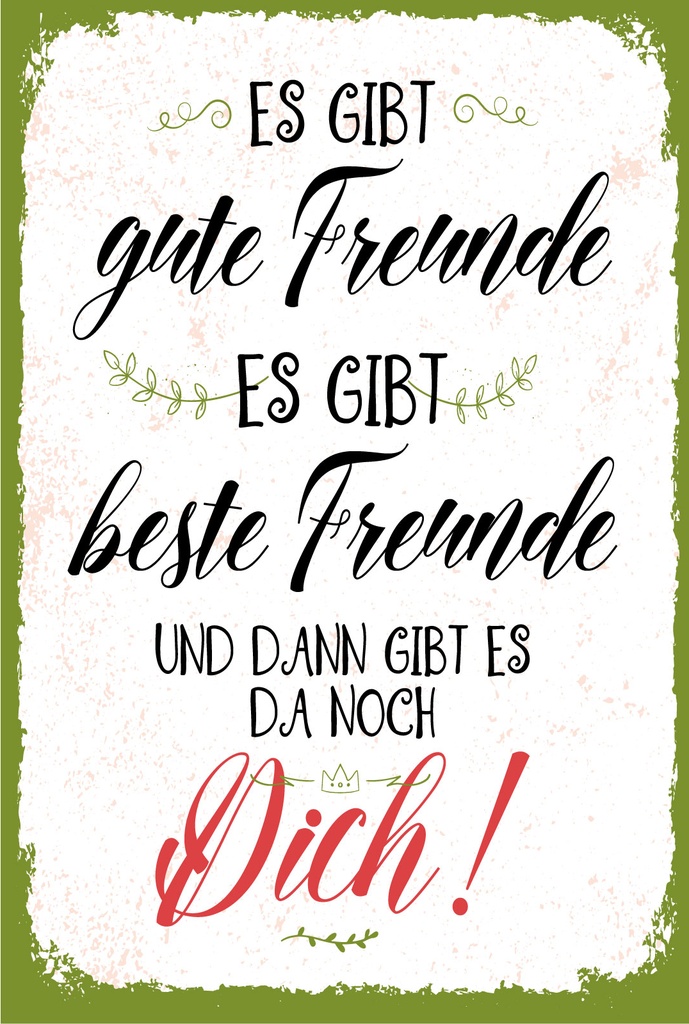 Blechschild 18x12 cm gute beste Freunde und dann gibt es Dich