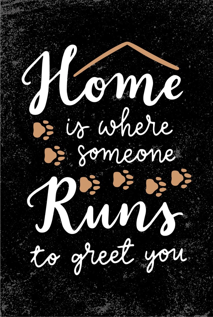 [LA-1807408] Blechschild 18x12 cm Home is where someone runs to greet you