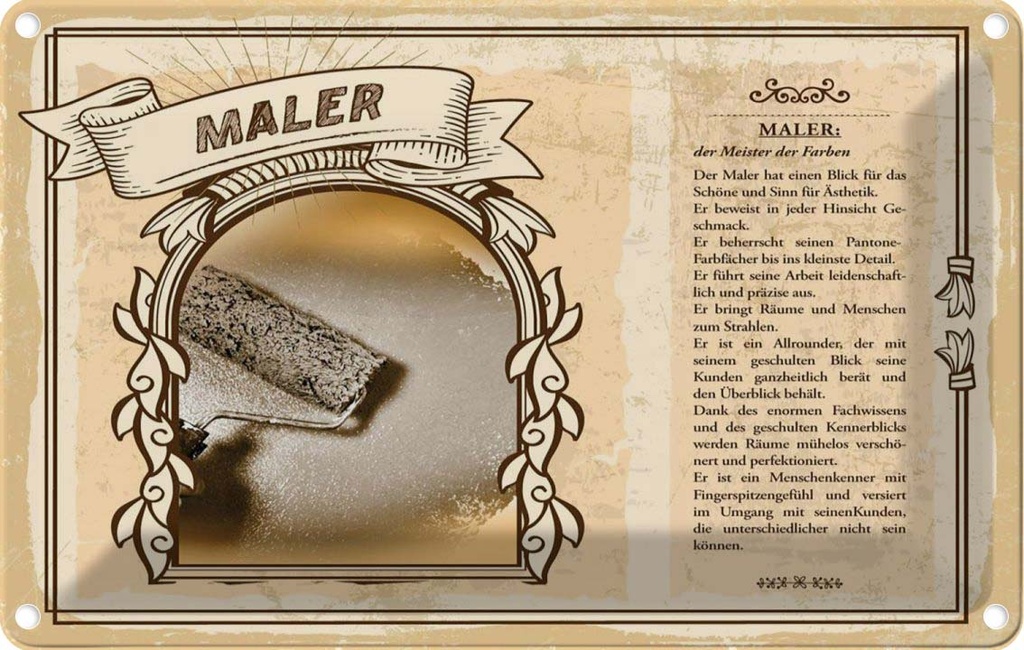 [LA-123061-2030] Blechschild 20x30 cm Maler Meister Beruf Arbeit