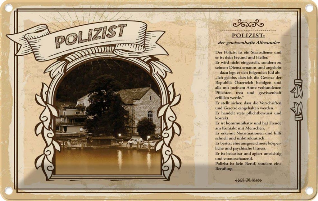 [LA-123075-2030] Blechschild 20x30 cm Polizistin Beruf Arbeit